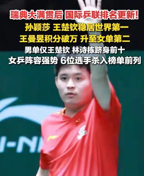孙颖莎王曼昱分差仅210分!世界第一即将易主? 孙颖莎王曼昱分差仅210分!世界第一即将易主?