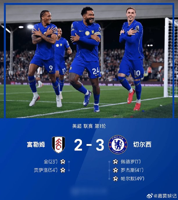 31秒闪电破门!切尔西3-2富勒姆,阿隆索开门红创纪录 31秒闪电破门!切尔西3-2富勒姆,阿隆索开门红创纪录