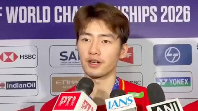 王昶世锦赛夺冠后接受印度媒体采访