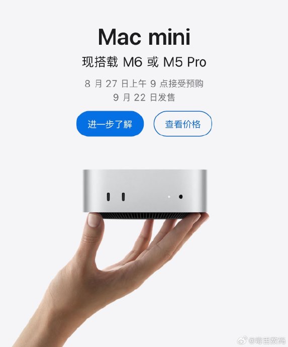 苹果M6芯片Mac mini比M4贵了1500元，性能提升值得吗？