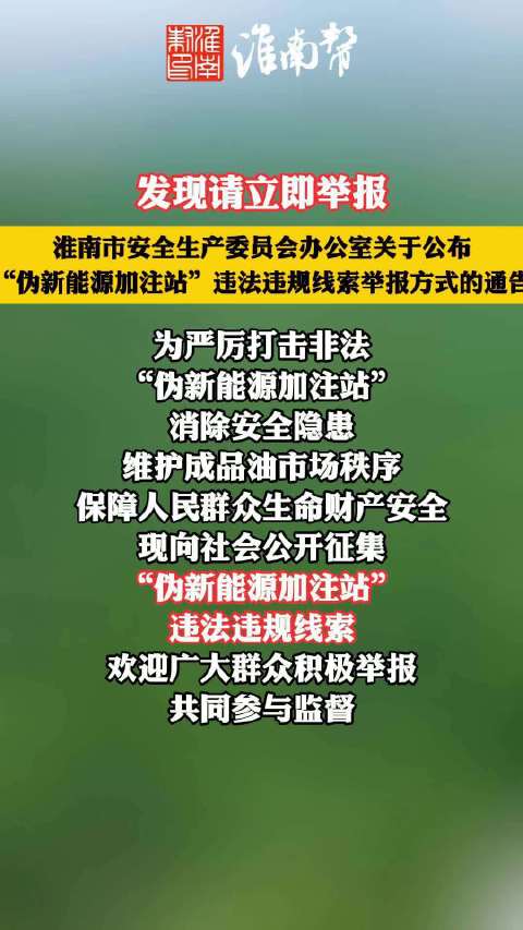 淮南征集伪新能源加注站违规线索