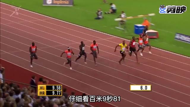 博尔特9秒81竟然还在放水，鲍威尔9秒88被超越罕见的顶住了压力