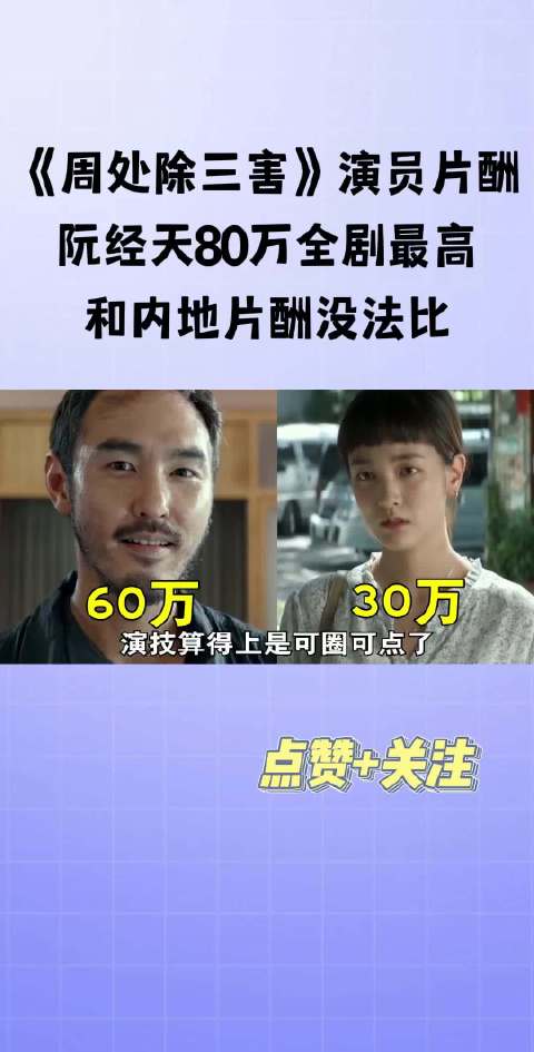 阮经天80万片酬领衔《周处除三害》，不及内地市场