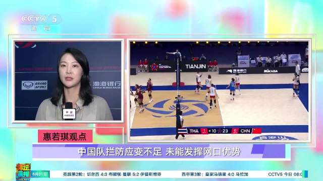 惠若琪评中国女排失利，泰国有备而来，失利提供调整思路