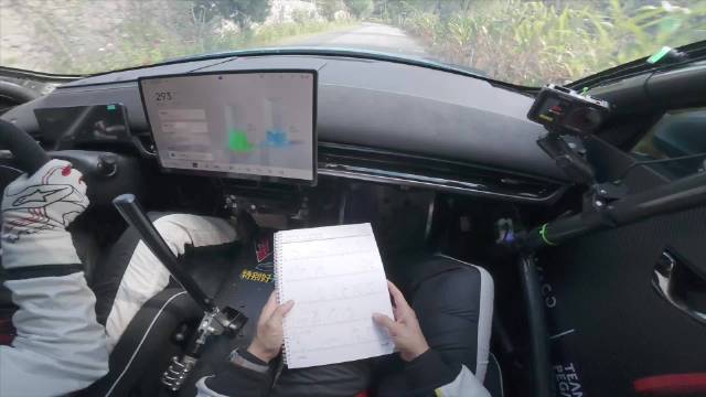 拉力赛终点前惊险避让事故车，领航员与车手完美冲线