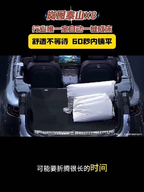 岚图汽车推一键成床自动铺垫子功能