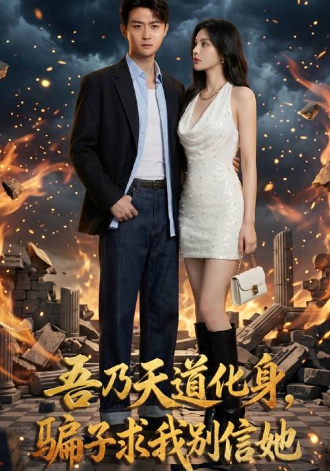 短剧·吾乃天道化身，骗子求我别信她-第50集-陈远因网恋被骗正在家里喝闷酒，恰逢天界的先天道胎逃到人间，与其绑定共生，先