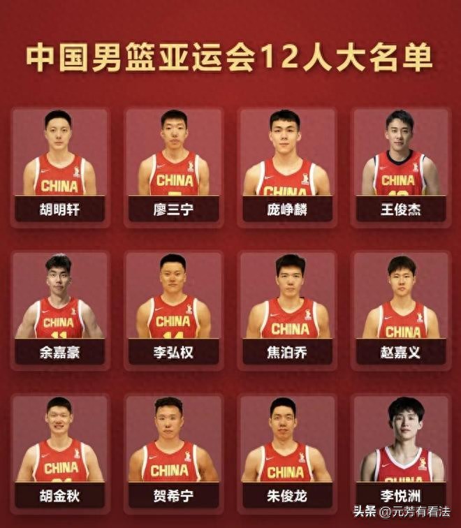 中国男篮出征亚运会，新阵容将面临三大挑战