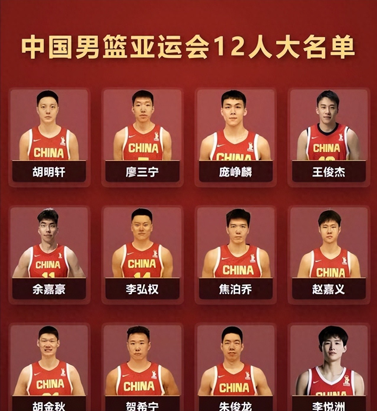 男篮亚运名单两出两进！杨瀚森赵继伟缺席，郭士强排兵遇难题
