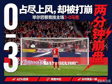 两分钟崩盘！马竞0‑3不敌毕尔巴鄂竞技！