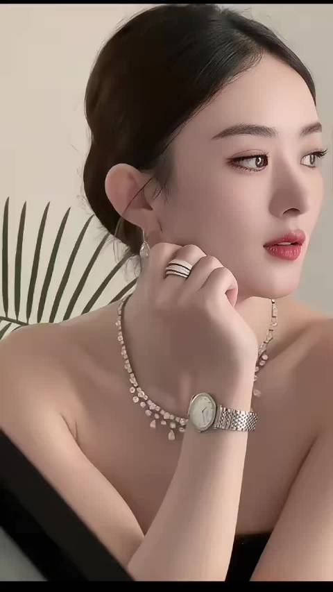 赵丽颖盘发穿黑色抹胸礼裙,优雅贵气