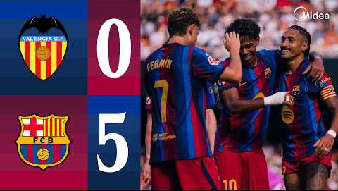 VALENCIA 0 vs 5 FC BARCELONA …