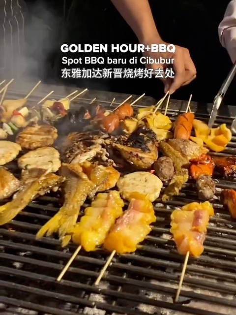 环境宁静温馨绿意盎然的户外烧烤·东雅加达·印尼