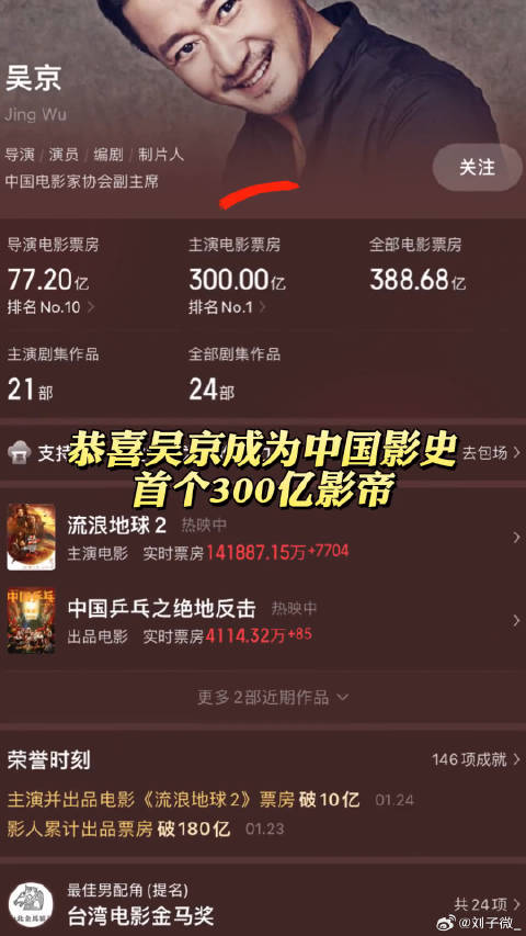 恭喜流浪地球2 电影票房 长津湖 我和我的祖国 微博VC计划微博VC计划