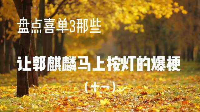 喜单3郭麒麟按灯爆梗第十一期盘点