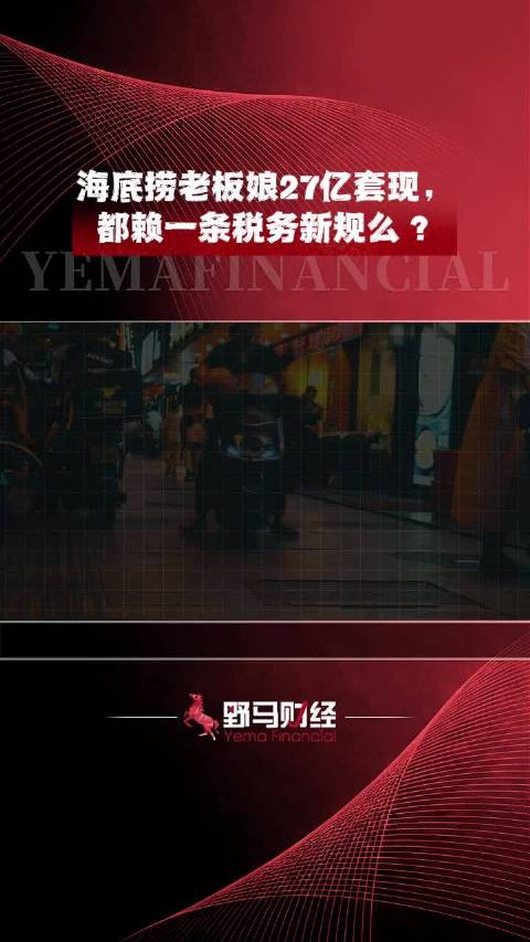 海底捞老板娘27亿套现，都赖一条税务新规？套现#财经