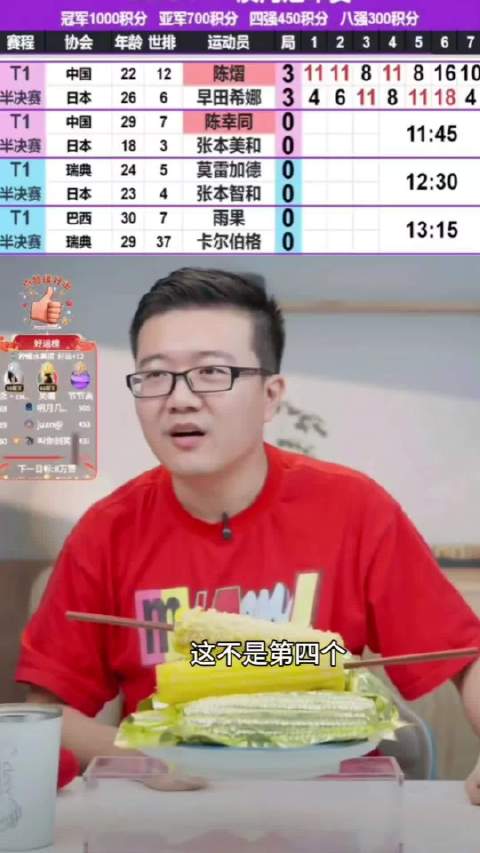 陈熠4比3早田希娜，四连胜晋级决赛