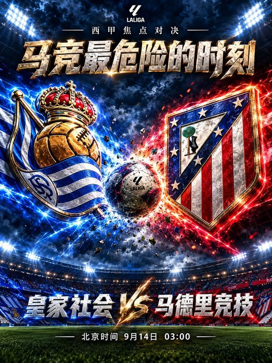 马竞最危险的时刻 北京时间9月14日03:00，皇家社会迎战马德里竞技！一边想用控球掌握比赛，一边更擅长等待机会。皇家社