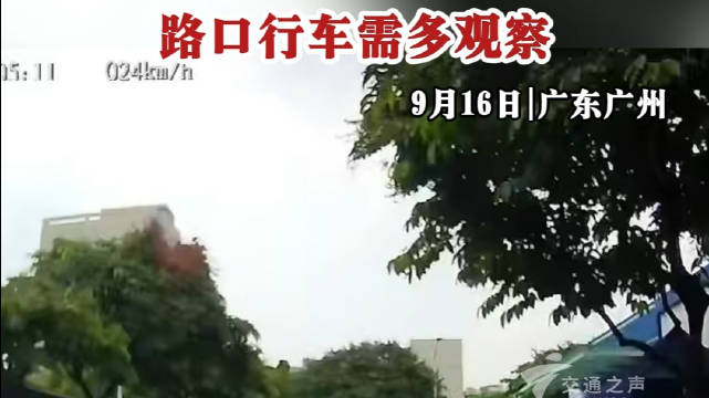 视频车路口左转与电动自行车相撞，路口行车需多观察