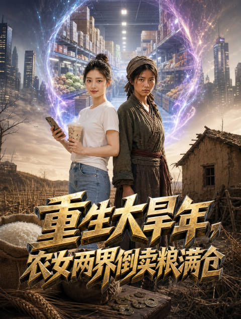 短剧·重生大旱年，农女两界倒卖粮满仓-第91集-前世大虞大旱战乱，周杜鹃目睹亲人全村惨死，重生回到灾荒来临前，意外解锁两