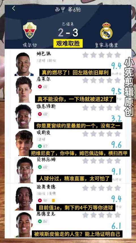 维尼修斯与姆巴佩左路跑位重叠，皇马前场难形成合力