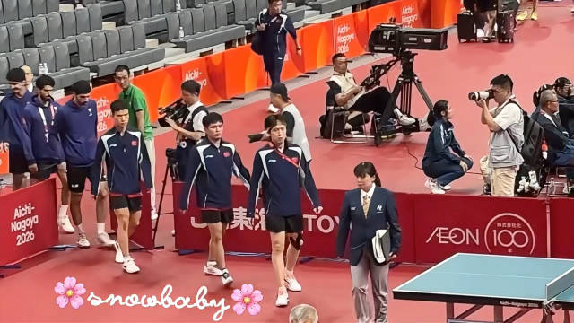 名古屋亚运会男团小组赛，中国男团第二场比赛…