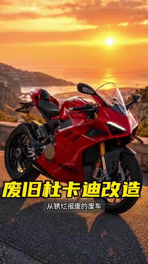男子淘来废旧杜卡迪精心改造
