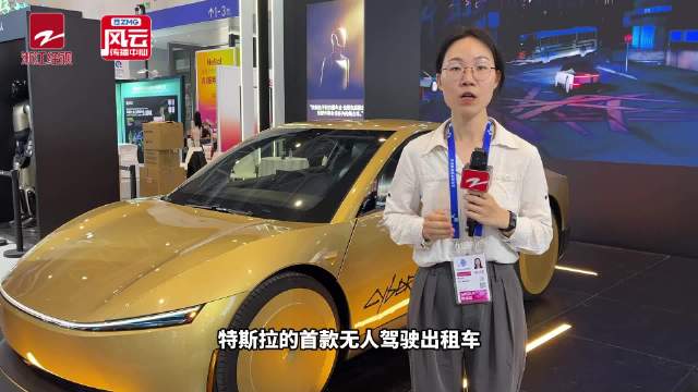 特斯拉无人驾驶汽车亮相杭州
