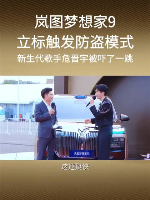 岚图梦想家9立标触发防盗模式：新生代歌手危晋宇，被吓了一跳