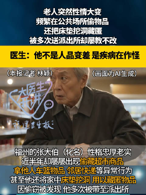 男子偷藏商品查出阿尔茨海默病