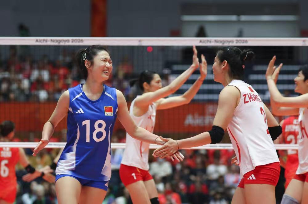 逐鹿名古屋|中国女排3:0完胜日本队，荣膺亚运会“十冠王”