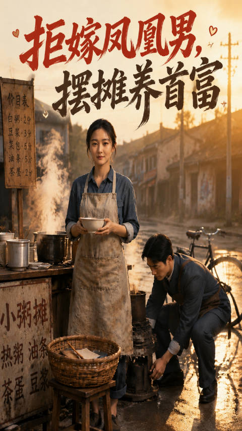 短剧·拒嫁凤凰男，摆摊养首富-第21集-八零年代初，林春晓被全村逼着嫁给厂长家的赵文远，她看透对方要的是免费长工，当众退