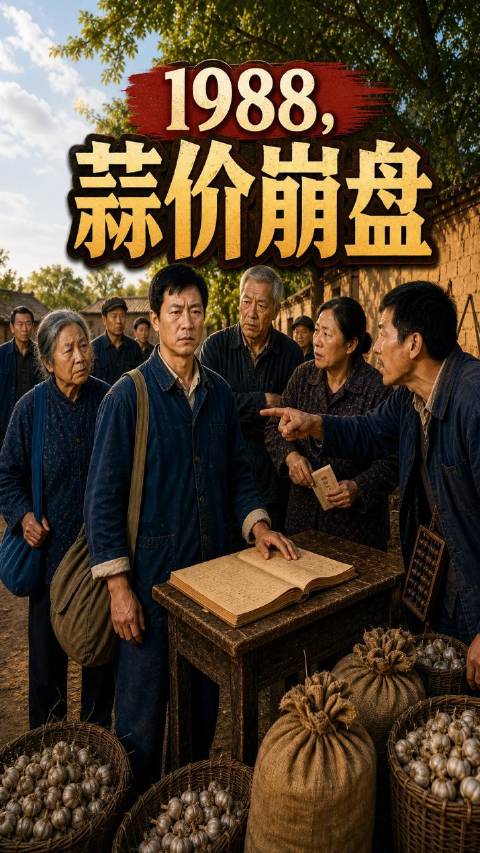 短剧·1988，蒜价崩盘-第39集-1988年秋槐树湾，去年蒜苔行情火爆，商贩潘大庆趁机兜高价蒜种，煽动全村扩种大蒜。返