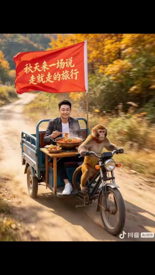 骑摩托车的猴子 猴子骑摩托