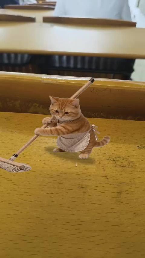 交换人生，桌子有点脏，喊小猫擦一下