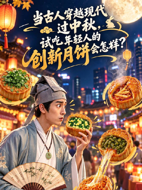 当古人穿越现代过中秋，试吃年轻人的创新月饼会怎样？