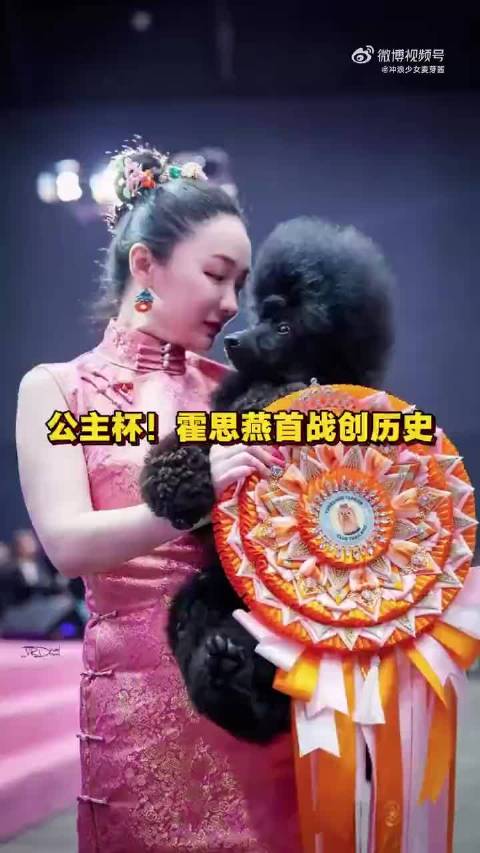 霍思燕和狗狗跑起来像在跳华尔兹画面好美，这次夺冠实至名归！