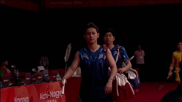 20260926羽毛球单项赛1/8赛 梁伟铿/王昶21-15 21-14通萨/查能蓬 asiangamestv