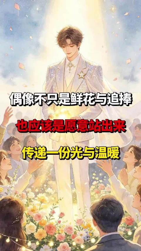 成为偶像，不只是接受鲜花与追捧，也应该是愿意站出来，传递一份光与温暖