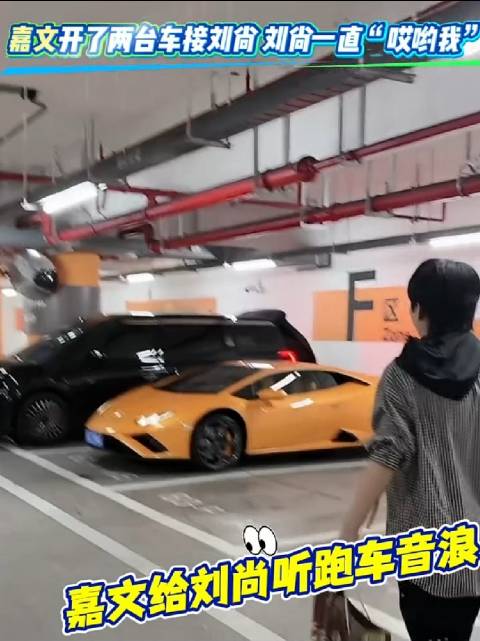嘉文开两台跑车接刘尚，刘尚连声惊呼