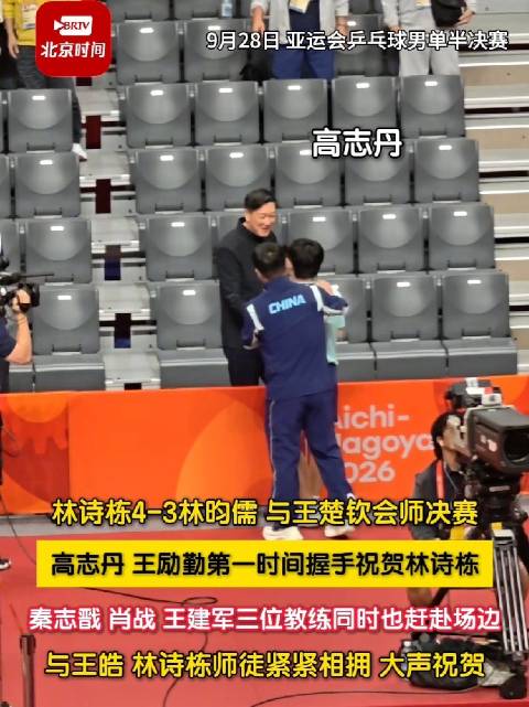 高志丹王励勤握手祝贺林诗栋