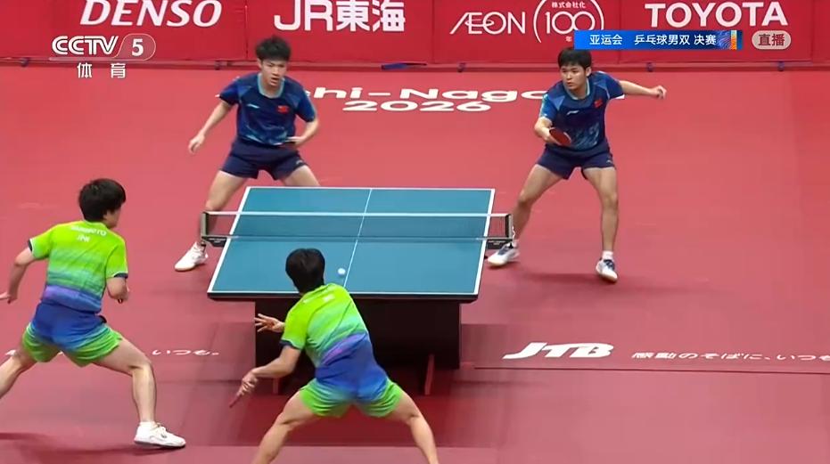 黄友政/林诗栋4比2战胜日本队 夺得亚运会乒乓球男双金牌