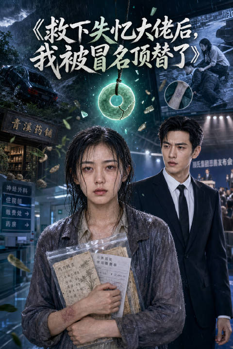 短剧·救下失忆大佬后，我被冒名顶替了-第10集-三年前暴雨滑坡，药铺少女沈知夏冒死救下重伤失忆的顾氏继承人顾沉舟，赠予母