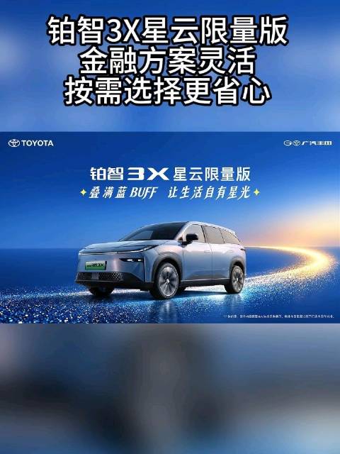 铂智3X星云限量版金融方案灵活，按需选择更省心