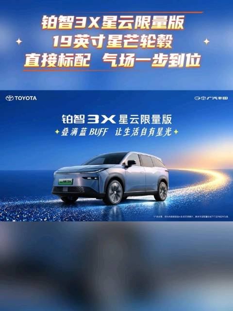 铂智3X星云限量版19英寸星芒轮毂直接标配，气场一步到位