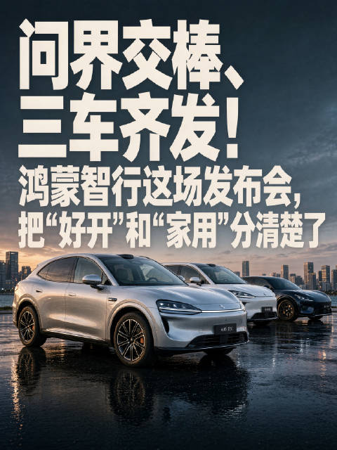 问界交棒、三车齐发！鸿蒙智行这场发布会，把“好开”和“家用”分清楚了