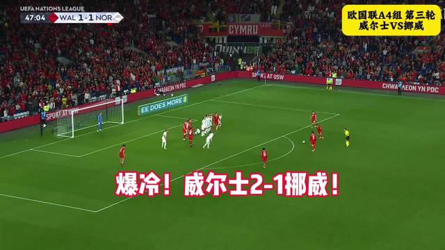 威尔士2-1逆转10人挪威 丹尼尔·詹姆斯破门 黑格姆直红