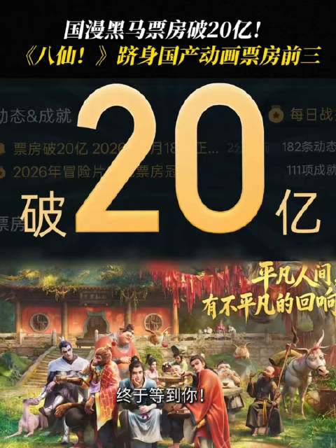 热血国风再创新高！电影八仙票房冲破 20 亿，满屏伏笔等待观众赴影院解锁
