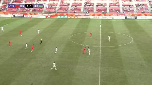 王钰栋下半场内切轰出世界波，U23国足铜牌战进球