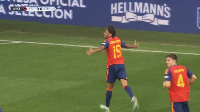 Spain vs Czechia全场英文集锦 亚马尔破门 罗德里建功